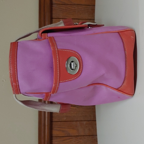 Coach Garden Pink Twill Large Shoulder Bag - Picture 5 of 17